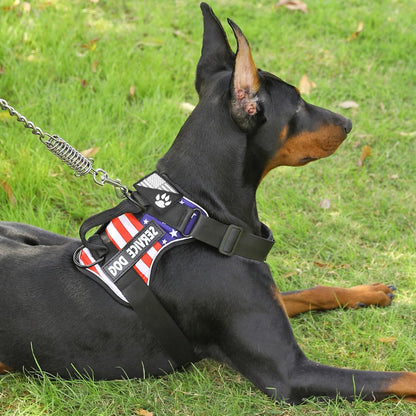 Service Dog Harness, Reflective Dog Vest Harness with 5 PCS Patches, Adjustable Soft Oxford Pet Harness, Inner Layer Mesh, Easy to Control for Dogs (USFLAG, Small (Pack of 1))