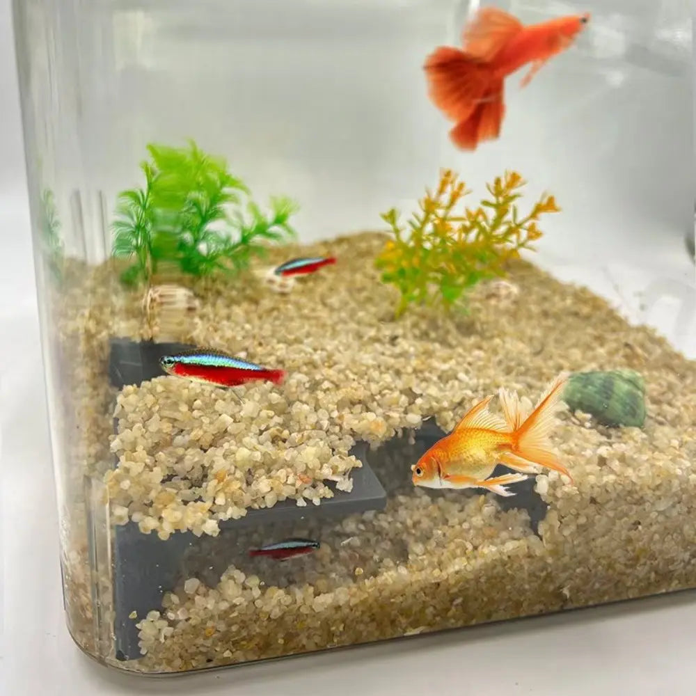 3D Dual-Entry Bionic Gravel Cave, Aquarium Eco Fish Tunnel & Reptile Underground Observatory Nest, Amphibious Habitat for Aquatic/Terrestrial Pets