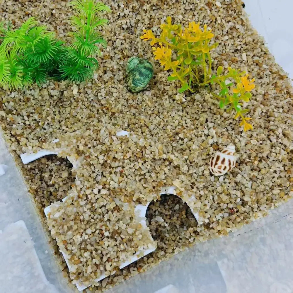 3D Dual-Entry Bionic Gravel Cave, Aquarium Eco Fish Tunnel & Reptile Underground Observatory Nest, Amphibious Habitat for Aquatic/Terrestrial Pets